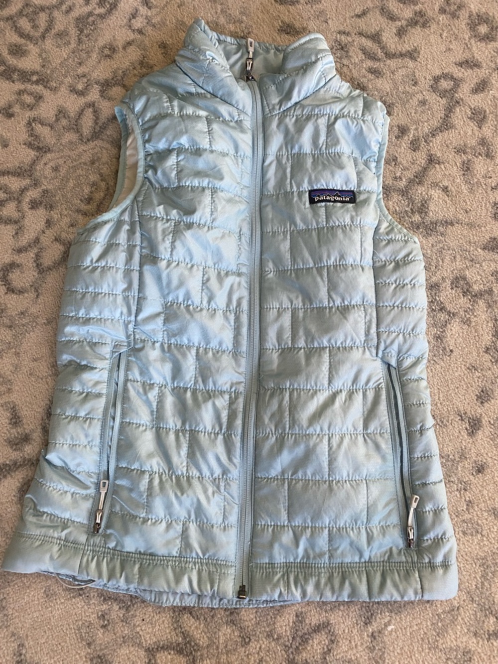 Patagonia Light Blue Quilted Puffer Vest